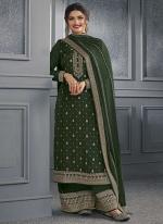 Dola Silk Green Wedding Wear Embroidery Work Plazzo Suit